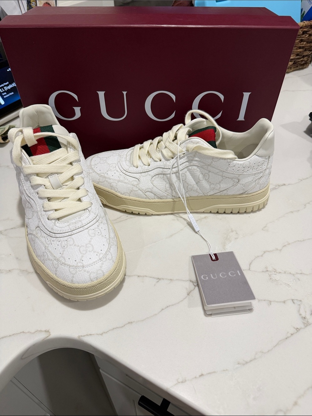 Gucci white re web  Low-Top Sneakers